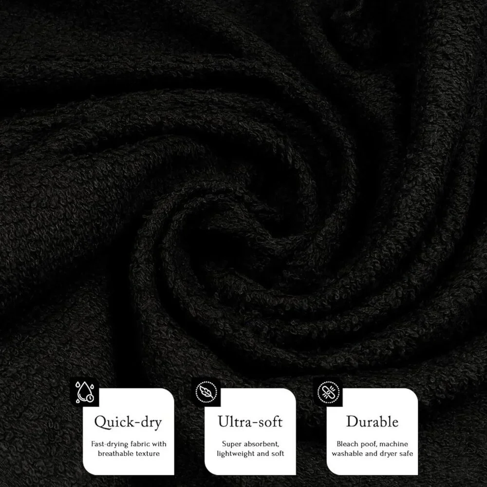 Salon Towels Cotton Black 24 Pack Absorbent Spa Hair Care 16x27